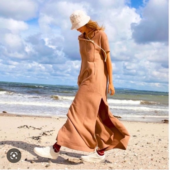Free People Dresses & Skirts - NWT Free People Beach Ocean Ave Hood Nubby Oversized Black Maxi Dress
